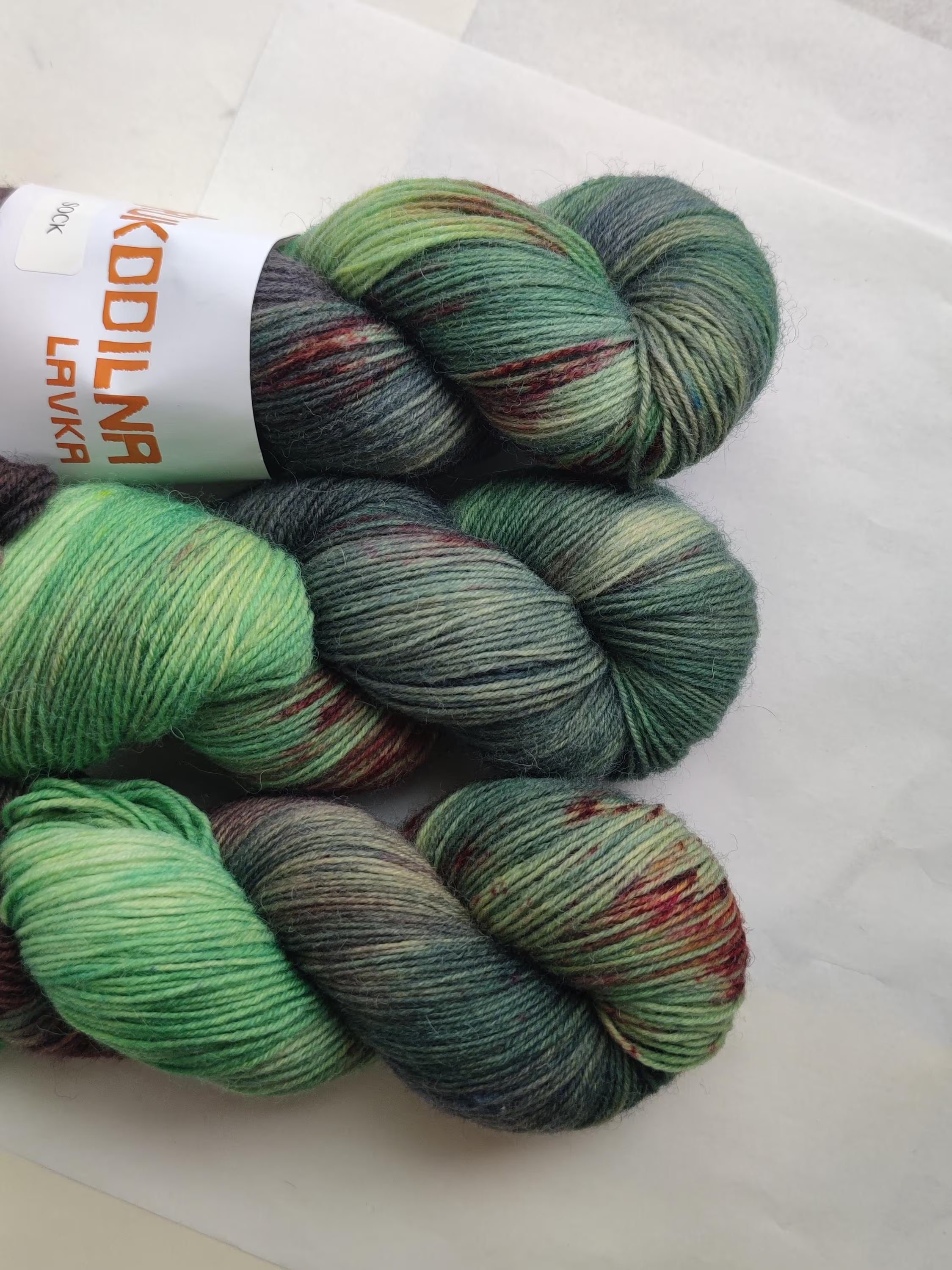 Hand Dyed Sock Yarn, Forest Green Fingering Weight Yarn, Moody Variegated Merino Nylon Yarn for Socks & Shawls